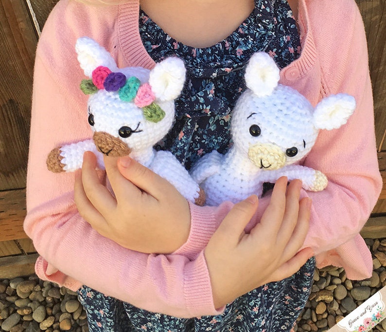Crochet Mini Llama Pattern Instant Download Amigurumi Tutorial image 1