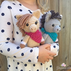 Small Amigurumi Horse and Donkey Pattern - Instant Download - PDF Crochet Pattern