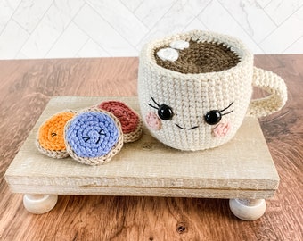 Modèle de chocolat chaud et biscuits au crochet - Téléchargement immédiat - Modèle de chocolat chaud Amigurumi