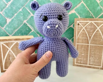 Crochet Mini Hippopotamus Pattern - Digital PDF Download - Amigurumi Pattern