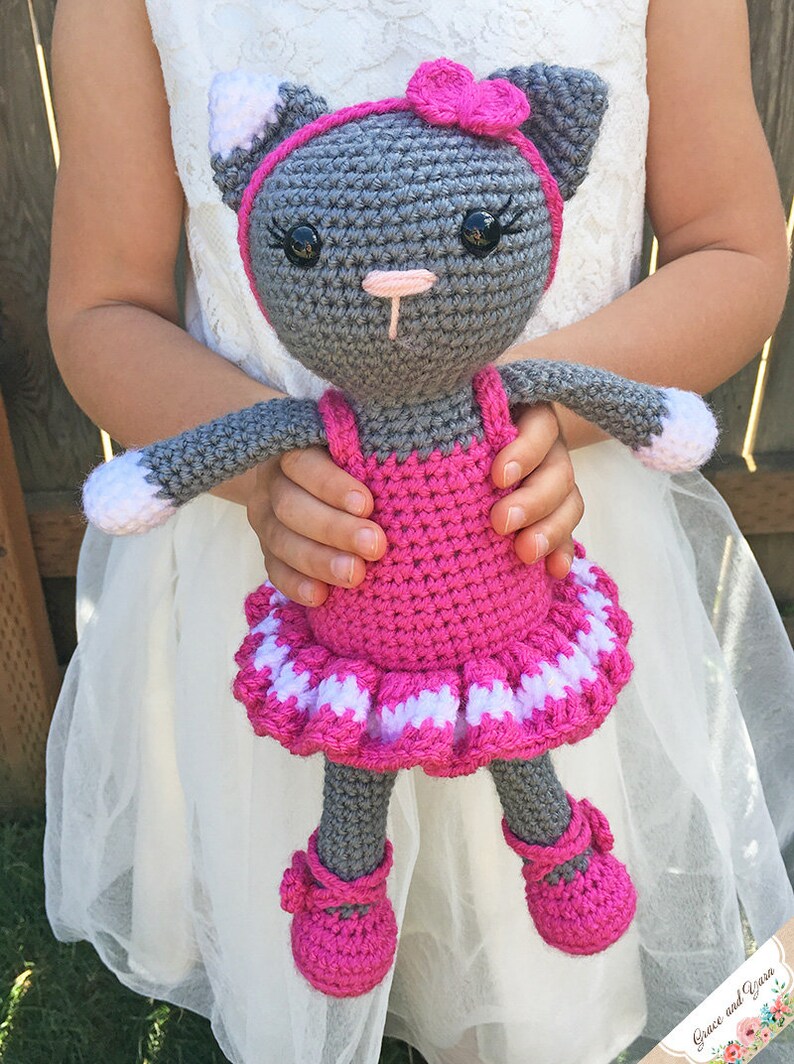 Amigurumi Ballerina Ostrich, Mouse and Kitten Pattern Instant Download Crochet Pattern and Tutorial image 5