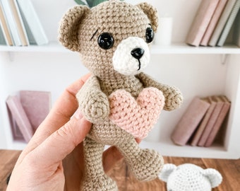 Crochet Valentine Trio - Brown Bear, Panda, and Koala Pattern - Instant Download - Amigurumi Pattern