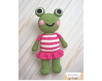 Mia The Frog - PDF Crochet Pattern - Instant Download - Amigurumi Frog