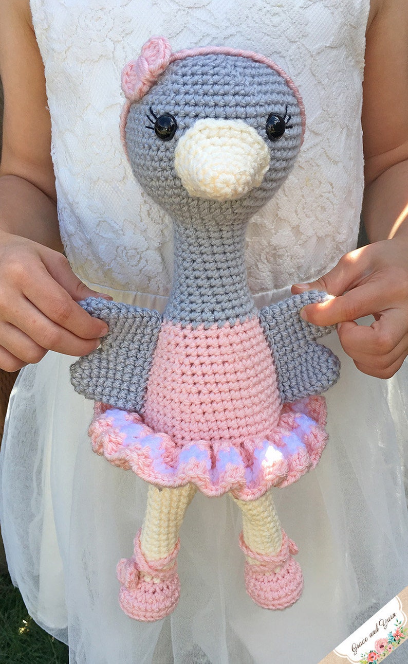 Amigurumi Ballerina Ostrich, Mouse and Kitten Pattern Instant Download Crochet Pattern and Tutorial image 3