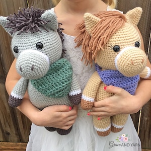 Amigurumi Horse and Donkey Pattern Instant Download Crochet Pattern image 1