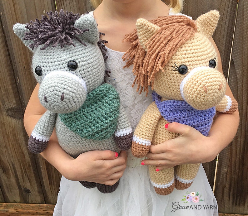 Amigurumi Horse and Donkey Pattern Instant Download Crochet Pattern image 1