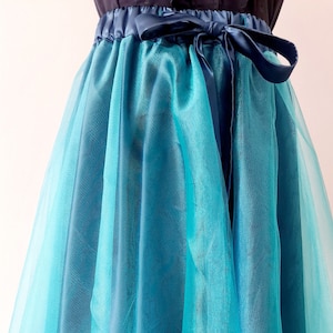 Jupe longue en tulle turquoise adulte