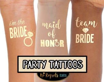 Junggesellinnenparty Tattoos / Team Bride Tattoos / I'm the Bride Tattoos / Junggesellinnenparty Tattoos / Brautjungfern Geschenke Junggesellinnen