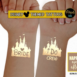 Disney Bachelorette / Disney inspired bachelorette tattoos / Theme Park Bachelorette / Princess Tattoos / Disney themed wedding / I do Crew