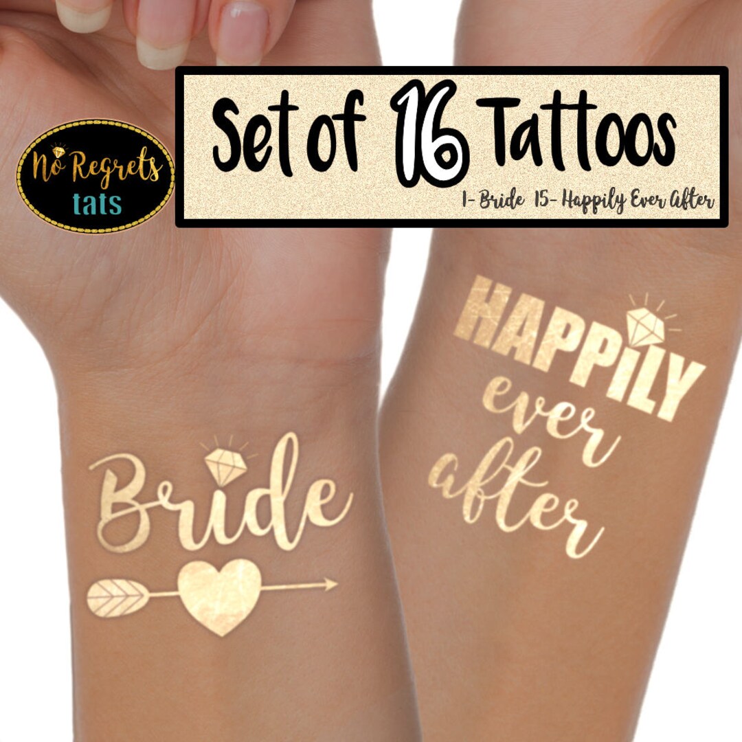 Gold Temporary Tattoos / Bachelorette Party Tattoos / Etsy