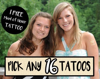 Bachelorette Party Tattoos: Metallic Gold Hen Party Favors