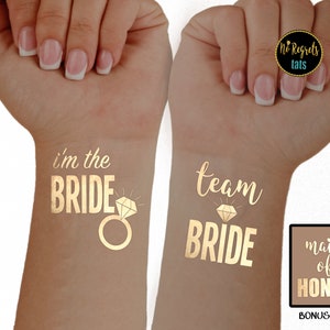Winter Bachelorette Party / Winter Wedding / Team Bride Gold Tattoos / winter bachelorette, last fling before the ring, hen party