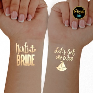 Tatouages à thème nautique / Tatouages d’enterrement de vie de jeune fille / faveurs de fête / faveurs de fête de poule / tatouages de fête de mariée nauti / permet d’obtenir des tats de navire