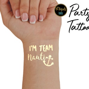 Anchors Away Nautical Bachelorette Party Tattoos / Tatouages temporaires en or / Faisons des tatouages nauti bachelorette / Last Sail Before the Veil
