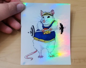 Gym Rat Holographic Sticker