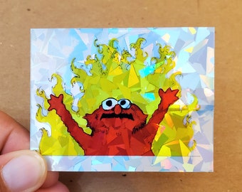 Chaos Elmo Holographic Sticker