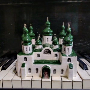 Ukrainian architectural masterpieces. Series of ceramic handmade miniatures. Submitted for the Etsy Design Awards. Saint-Sophia Cathedral