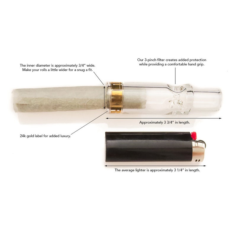 PURR Extra Large Smokey Glass Filter Tip Blunt Joint Holder Etsy