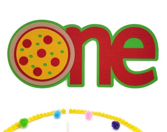 Pizza ONE Cake Topper, Pizza First Birthday Cake Topper, Boy Girl 1st Birthday Pizza Party Decorations, Smash Cake Topper