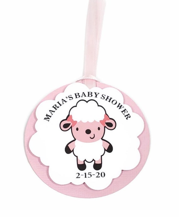 Baby Girl Sheep Favor Tags Pink Lamb Treat Tags Girl Baby Shower Party Decorations Sheep Party Thank You Tags Pink White Black Personalized Il_570xn