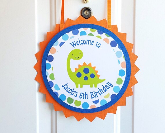 Dinosaur Door Sign, Birthday Party Welcome Sign, Reptile Door Hanger, Boy Birthday Party Decoration Personalized Il_570xn