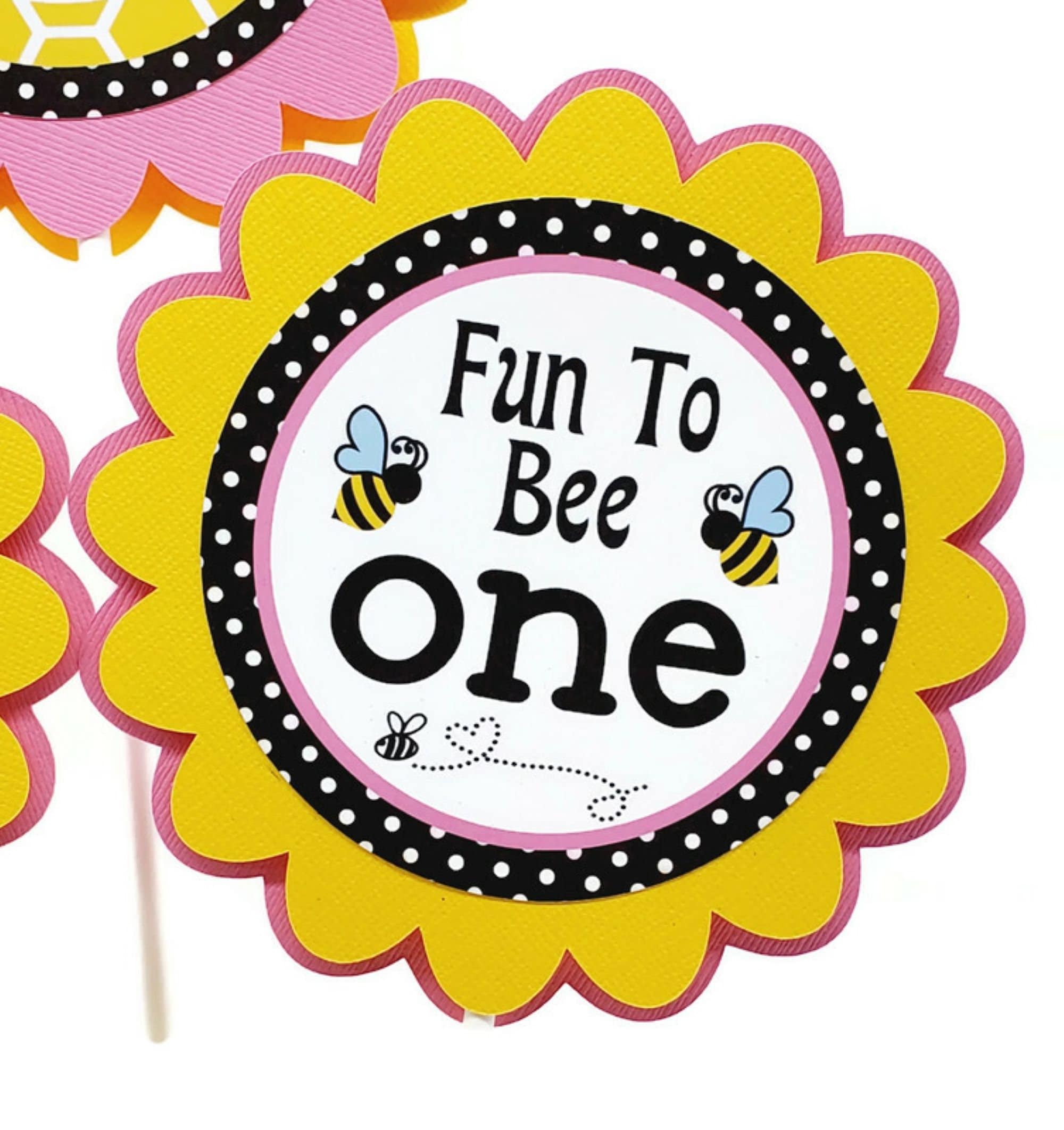Bumble Bee 1st Birthday Centerpiece Sticks, Personalized Bee Day Party ...