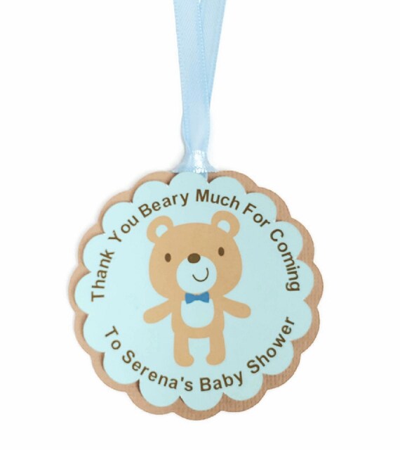 Baby Boy Teddy Bear Favor Tags Blue Baby Shower Party Decorations Party Favor Tags Il_570xn