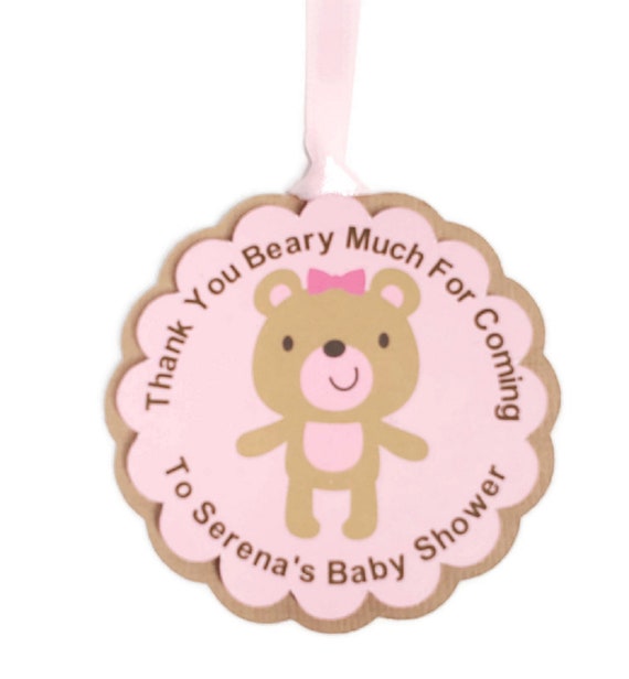 Baby Girl Teddy Bear Favor Tags Pink Baby Shower Party Decorations Party Favor Tags Il_570xn