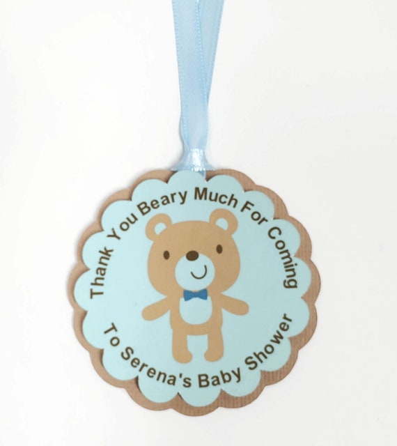 Baby Boy Teddy Bear Favor Tags Blue Baby Shower Party Decorations Party Favor Tags Il_570xn