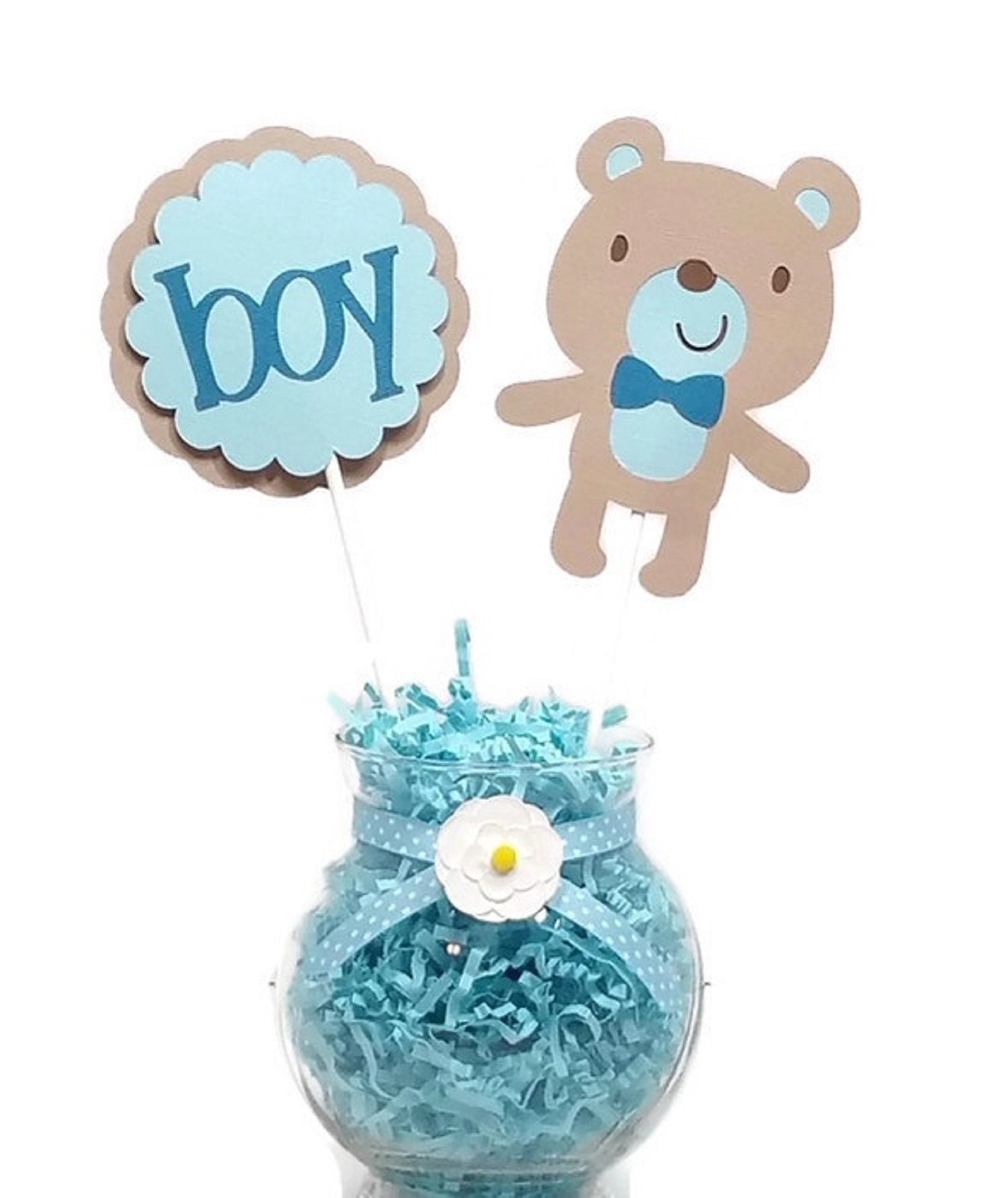 Teddy Bear Boy Baby Shower Centerpiece Sticks, Party Decorations - Etsy