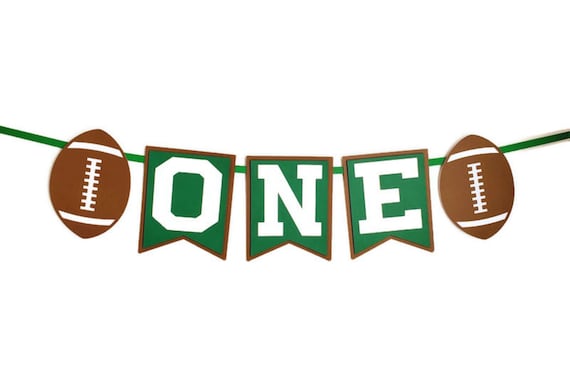 Football ONE High Chair Banner, Boy 1st Birthday Football Party Decorations, Football Birthday Banner Photo Backdrop Il_570xn