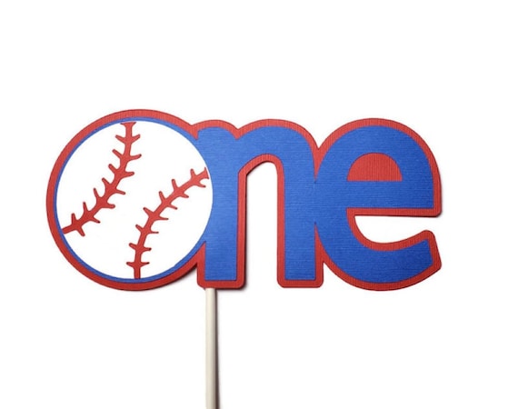 Baseball ONE Cake Topper, Baseball First Birthday Cake Topper, Boy 1st Birthday Sports Party Decoration, Smash Cake Topper Il_570xn