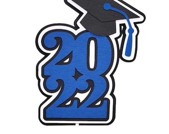 Class of 2024 Cake Topper High School College Grad Cake Topper With Cap 2024 Graduation Party Decorations - CHOOSE YOUR COLORS