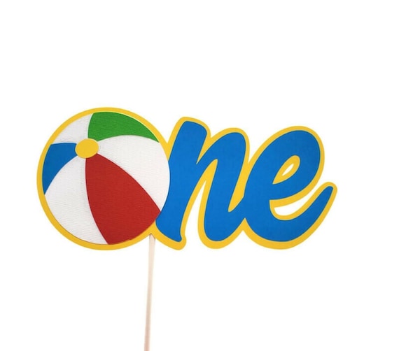 Beach Ball ONE Cake Topper, Boy 1st Birthday Pool Party Decoration, Smash Cake Topper Il_570xn