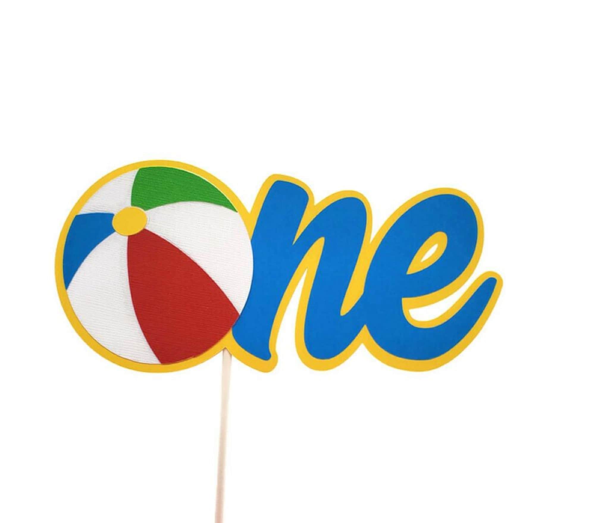 Beach Ball ONE Cake Topper Boy 1st Birthday Pool Party Decoration Smash Cake Topper