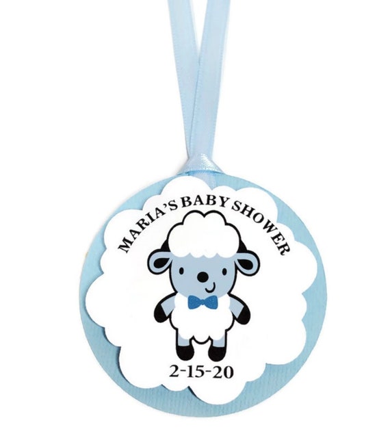 Baby Boy Sheep Favor Tags Blue Lamb Treat Tags Boy Baby Shower Party Decorations Sheep Party Thank You Tags Blue White Black Personalized Il_570xn
