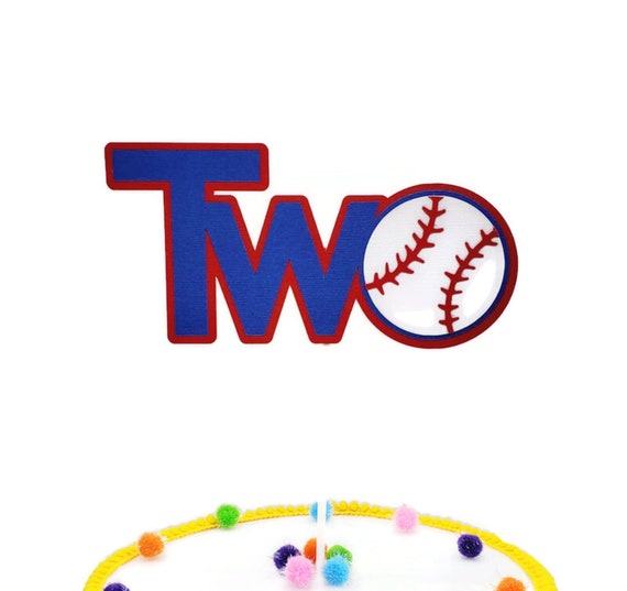 Baseball TWO Cake Topper, Baseball Second Birthday Cake Topper, Boy 2nd Birthday Sports Party Decoration, Smash Cake Topper - Choose Colors Il_570xn