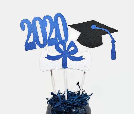 Class of 2020 Graduation Centerpiece Sticks Cake Toppers Graduation Party Table Decorations 3 Piece Set - CHOOSE YOUR COLORS Il_570xn