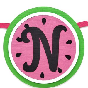 Watermelon ONE Banner, Girl 1st Birthday Highchair Banner, One in a Melon Party Decoration image 3