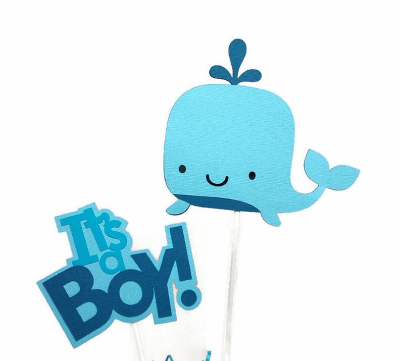 Baby Boy Nautical Whale Centerpiece Sticks Blue Whale Cake Etsy