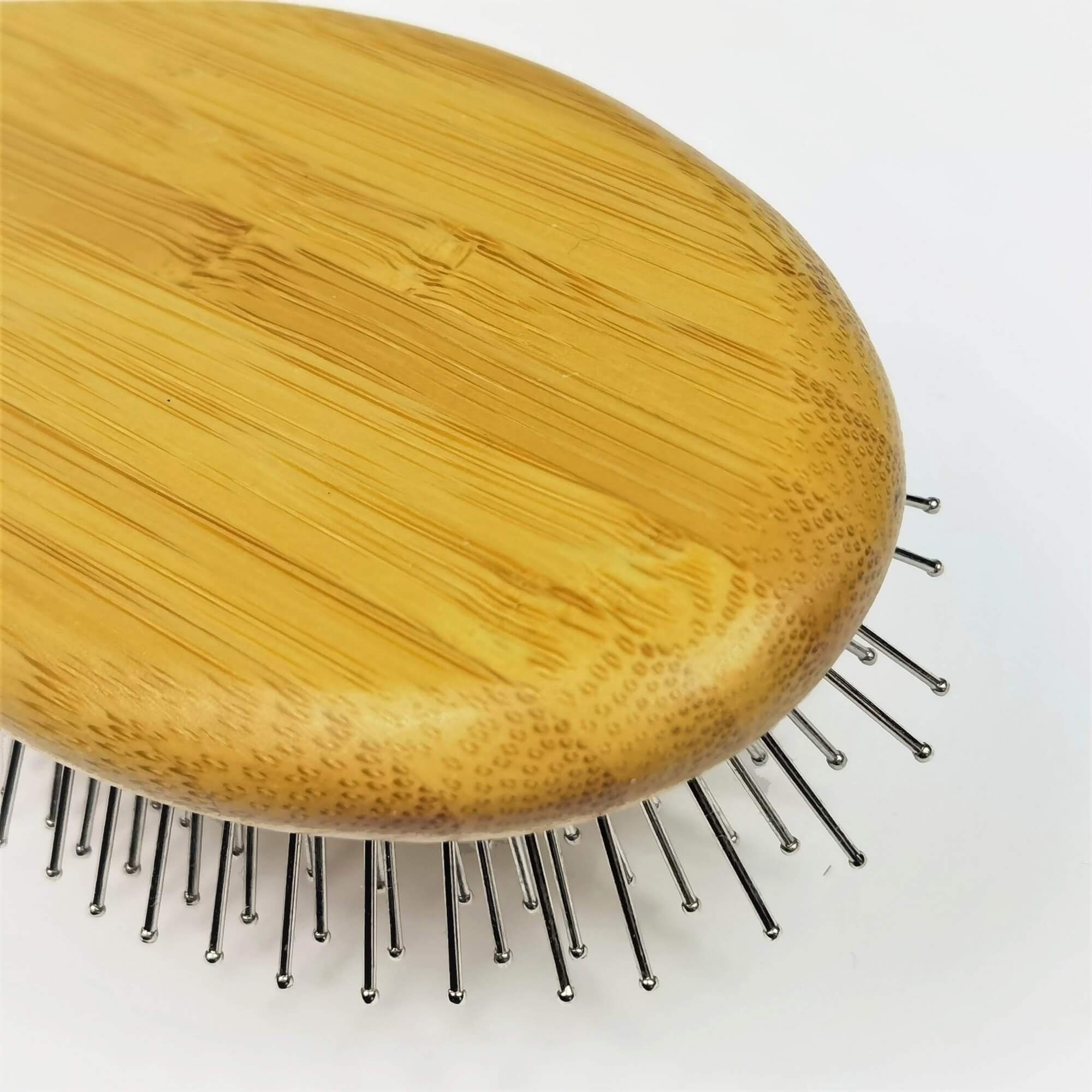 Bamboo Hair Brush with Metal Bristles Ergonomic Handle and Etsy