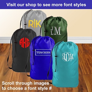 Personalized nylon laundry bag top