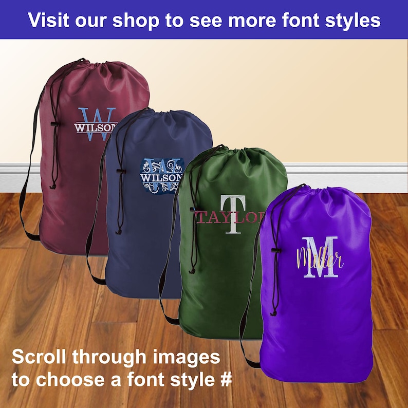 Personalized Embroidered Nylon Laundry Bag