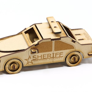 3D-puzzel | Politiewagenpuzzel | 3 mm mdf-houten bordpuzzel | Zelfmontage @ 40-delige puzzelset | Kan worden gepersonaliseerd