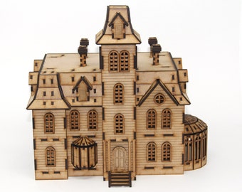 gothic haunted house 3d wood puzzle — 140-piece self-assembly