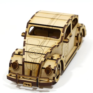 3D-puzzel | Herbie Autopuzzel | 3 mm MDF houten bordpuzzel | Zelfmontage @ puzzelset van 98 stukjes