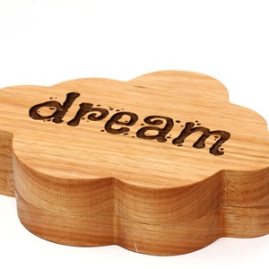 Wood Cloud Box Red Grandis (Eucalyptus) Wood Keepsake, Memory, Trinket Box, Customized Personalized FSC Certified Sustainable Eco Friendly