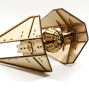 3D Spaceship Puzzle | Interceptor Spaceship 3D Puzzle | 3mm MDF Wood Puzzle | Self Assembly @ 100 Pieces Puzzle | Limited Instructions