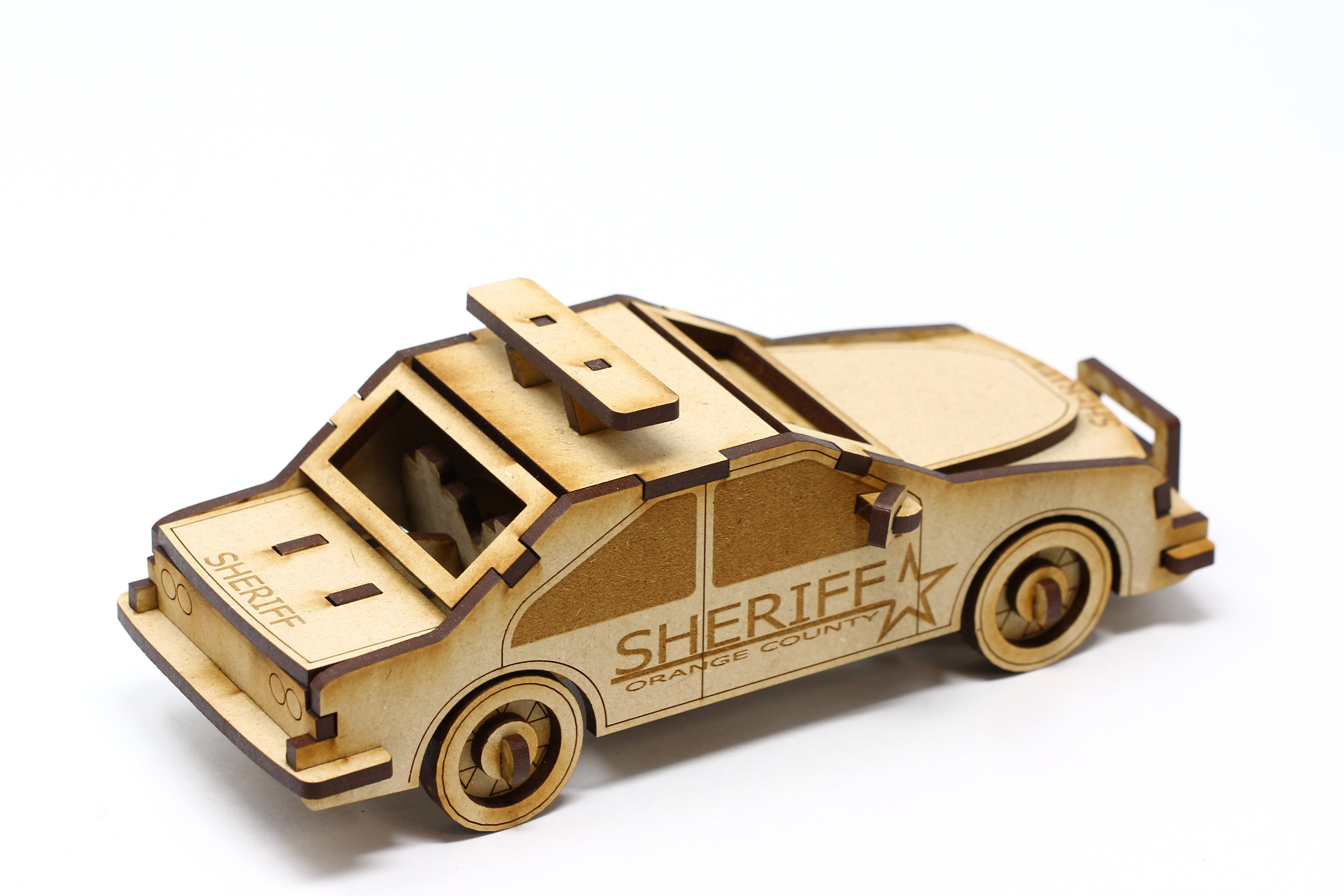 3D Puzzle Police Car Puzzle 3mm MDF Wood Board Puzzle Self Etsy