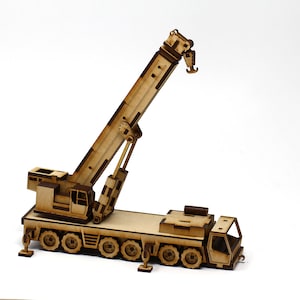 3D Crane Truck Puzzle: MDF Wood, Heavy Lift (204 Pieces)